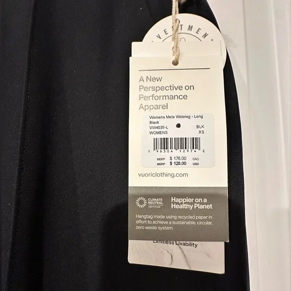 Vuori Black Wide-Leg Women's Pants- XS - Picture 5 of 7